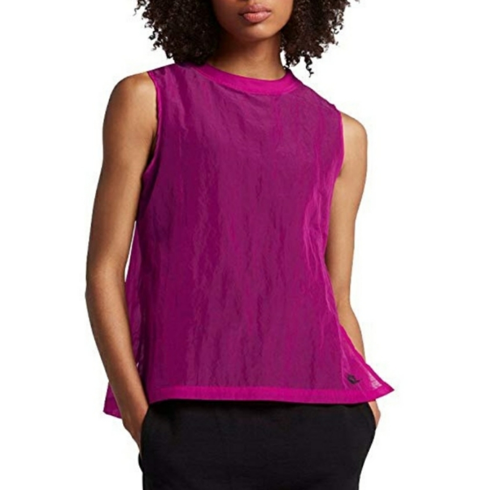 Nike Tech Hypermesh true berry & black tank top